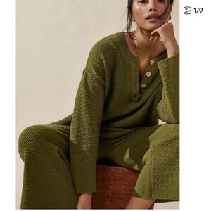 Free People Hailee Knit Sweater Set - Olive